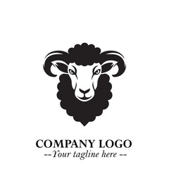 Head of Sheep Logo Symbol in Minimalist Modern Vector Design for Farm, Agriculture, and Wool Branding
