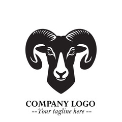 Head of Sheep Logo Symbol in Minimalist Modern Vector Design for Farm, Agriculture, and Wool Branding