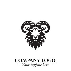 Head of Sheep Logo Symbol in Minimalist Modern Vector Design for Farm, Agriculture, and Wool Branding