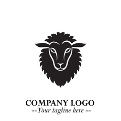 Head of Sheep Logo Symbol in Minimalist Modern Vector Design for Farm, Agriculture, and Wool Branding