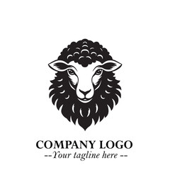 Head of Sheep Logo Symbol in Minimalist Modern Vector Design for Farm, Agriculture, and Wool Branding
