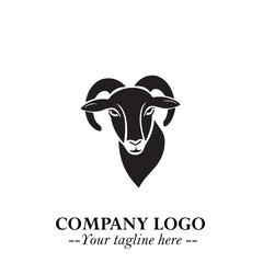 Head of Sheep Logo Symbol in Minimalist Modern Vector Design for Farm, Agriculture, and Wool Branding