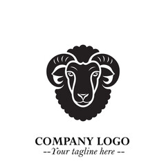 Head of Sheep Logo Symbol in Minimalist Modern Vector Design for Farm, Agriculture, and Wool Branding