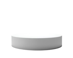 Empty white round podium or modern platform. Abstract 3d cylinder pedestal or product  (2)