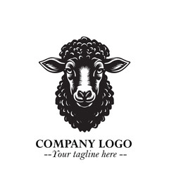 Head of Sheep Logo Symbol in Minimalist Modern Vector Design for Farm, Agriculture, and Wool Branding