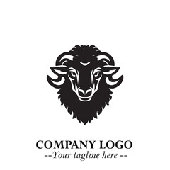 Head of Sheep Logo Symbol in Minimalist Modern Vector Design for Farm, Agriculture, and Wool Branding