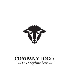 Head of Sheep Logo Symbol in Minimalist Modern Vector Design for Farm, Agriculture, and Wool Branding
