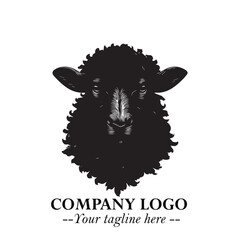 Head of Sheep Logo Symbol in Minimalist Modern Vector Design for Farm, Agriculture, and Wool Branding