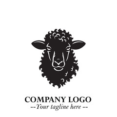 Head of Sheep Logo Symbol in Minimalist Modern Vector Design for Farm, Agriculture, and Wool Branding