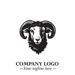 Head of Sheep Logo Symbol in Minimalist Modern Vector Design for Farm, Agriculture, and Wool Branding