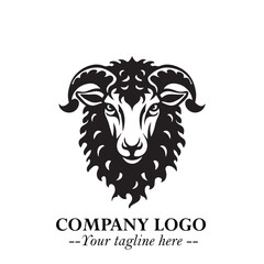 Head of Sheep Logo Symbol in Minimalist Modern Vector Design for Farm, Agriculture, and Wool Branding