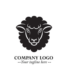 Head of Sheep Logo Symbol in Minimalist Modern Vector Design for Farm, Agriculture, and Wool Branding
