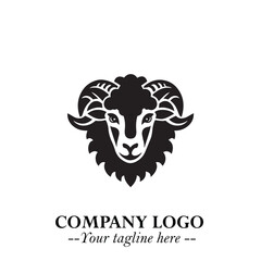 Head of Sheep Logo Symbol in Minimalist Modern Vector Design for Farm, Agriculture, and Wool Branding