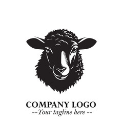 Head of Sheep Logo Symbol in Minimalist Modern Vector Design for Farm, Agriculture, and Wool Branding
