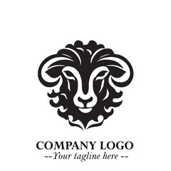 Head of Sheep Logo Symbol in Minimalist Modern Vector Design for Farm, Agriculture, and Wool Branding