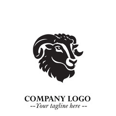 Head of Sheep Logo Symbol in Minimalist Modern Vector Design for Farm, Agriculture, and Wool Branding