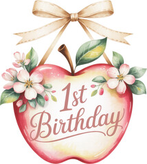 A baby apple first birthday milestone with a festive touch