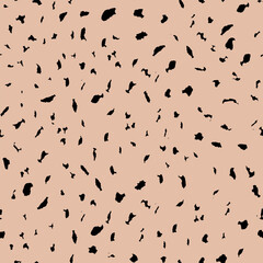 Abstract modern leopard seamless pattern. Animals trendy background. Beige and black decorative vector stock illustration for print, card, postcard, fabric, textile. Modern ornament of stylized skin.