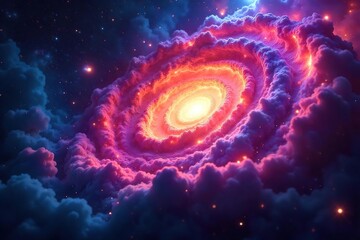 Cosmic Nebula Vortex A Swirling Dance of Celestial Bodies, showcasing the untamed energy and infinite magic of the universe in a vibrant, chaotic, yet beautiful display.