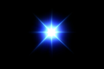 Bright blue star glowing against a dark background.