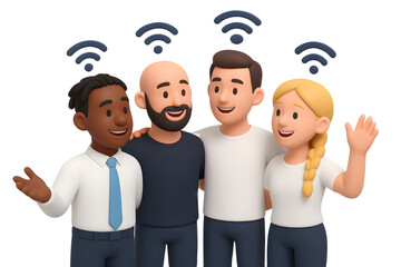 business people with social network icons