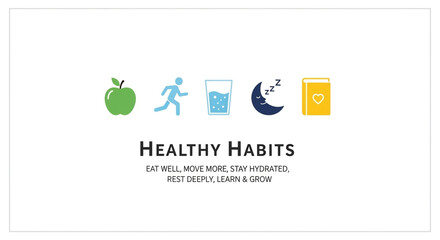 Healthy habits vector illustration isolated on white background the importance of incorporating healthy habits into your daily life for a better lifestyle