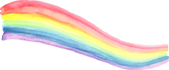 水彩テクスチャー　虹のイラスト　ベクター