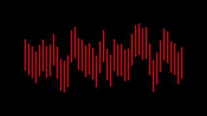 Blue digital sound wave frequency illustration on a black background for music or audio technology design