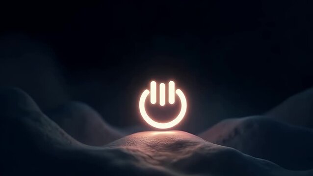 Symbolic minimalist illustration showing a glowing reset button or power symbol floating in dark space, representing resilience and new beginnings.
