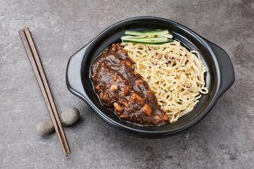 Jajangmyeon, black bean sauce noodles, Korean Food