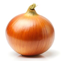 Golden Brown Onion with Dry Outer Skin on White yellow