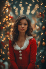 Girl in Santa Claus costume