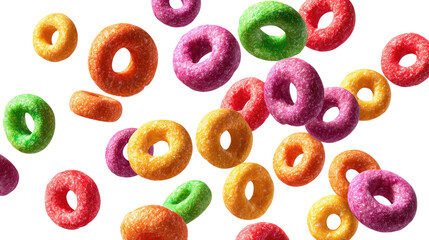 Floating Colorful Fruit Cereal Loops