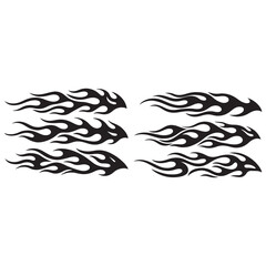 Tribal flame hotrod car vinyl decals and motorcycle airbrush stencil vector