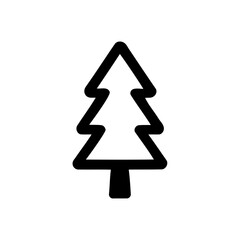 Simple outline of a pine tree icon. christmas tree vector illustration