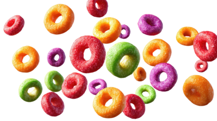 Floating Colorful Fruit Cereal Loops