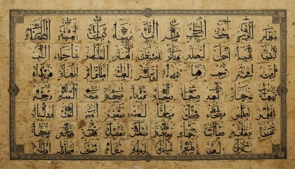 Fototapeta premium Ancient Arabic Characters Background