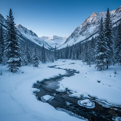 winter landscape in the mountains