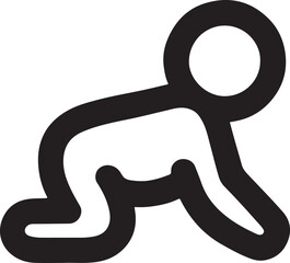 Baby crawling outline icon vector. Simple infant illustration for parenting, kids, and child themes.