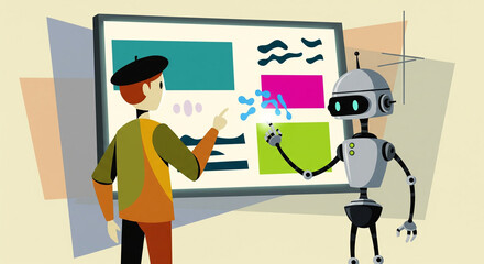 UPA 1950's style The Co-creation of Art with Artificial Intelligence