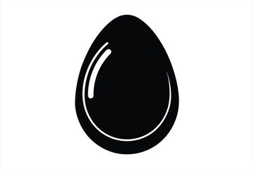 black  egg  slice vector on white backgroumd