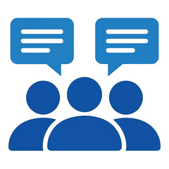 Vector art of three people discussing in a meeting vector icon