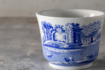 Blue Italian Tea Bowl England Porcelain 2000s