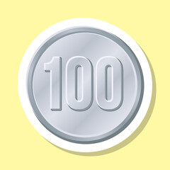 100円玉 ラベル シール