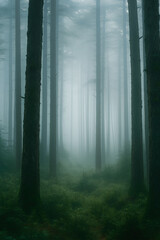 Fototapeta premium misty morning in the forest