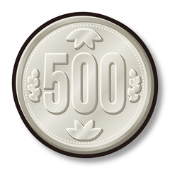 500円玉 黒フチ シャドウ