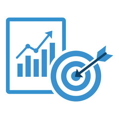 Vector art of business growth chart and target icon, vector design
