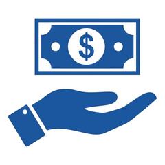 Vector art of hand holding a dollar bill for financial concept