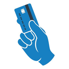 Vector art of hand holding a credit card for payment concept