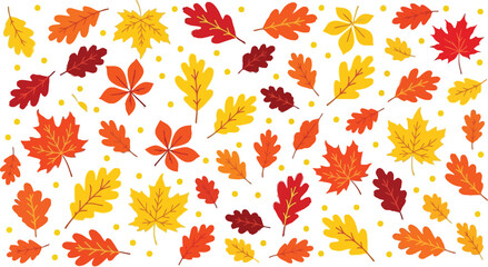 Vibrant autumn leaves create a stunning seasonal pattern, perfect for adding warmth and festive cheer to your designs and projects this fall